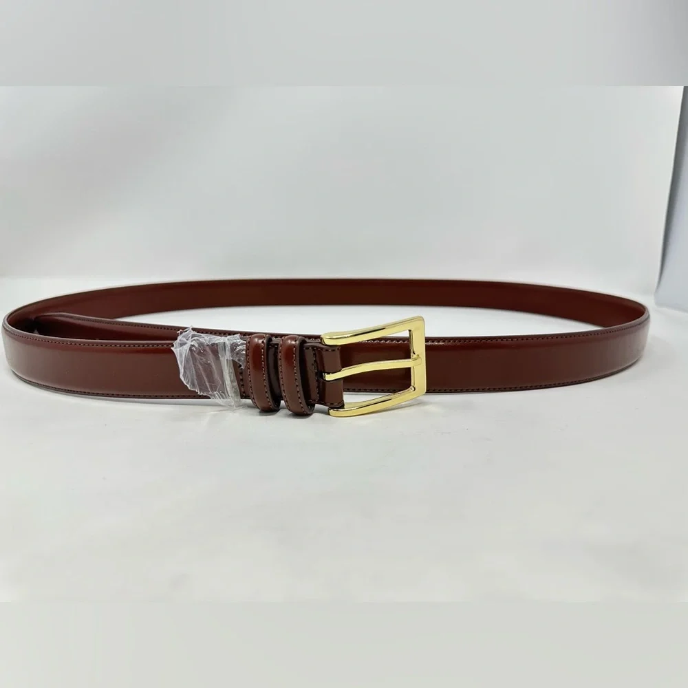 Torino‎ European Tanner Cowhide Saddle Tan Brown Belt Brass Buckle Men's Size 52